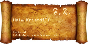 Halm Kristóf névjegykártya