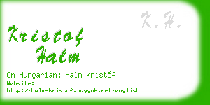 kristof halm business card